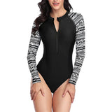 Women Two Pieces Vintage Print Rash Guard Swimwear Long Sleeve Shirt Shorts Surf Top Retro Print Running Shirt Split Swimsuit