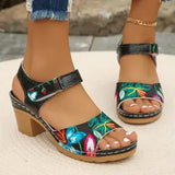 Women's Peep Toe Hihg Heel Sandals 2026 Gladiator Shoes Chunky Heel Platform Women's Sandals Flower Ladies Heeled Shoes