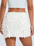 Women's Solid Color Sparkle Sequin Skirt Glitter Mini Skirt Belly Dance Short Skirt Clubwear Festival Costume