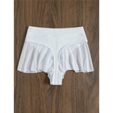 New Sexy Ruffled Mini MIcro Thong Bikini Bottom Swim Brief Women Swimwear Female Bather Brazilian Tanga Panties Underwear V4267