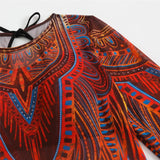 S - XXL 3PCS New Printed Long Sleeve With Pants Sarong Women Swimwear One Piece Swimsuit Female Bather Bathing Suit Swim K7180