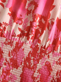 Sexy Red Floral Print Backless Summer Women Boho Mini Dress Bodycon Sleeveless Beach Lace Up Bowknot Dropshipping Dress Sundress