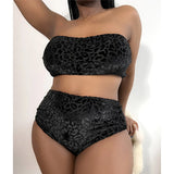 0XL - 4XL New Leopard Bikini Plus Size Large Size Swimwear Women Swimsuit Female Two-pieces Bikini set Bather Bathing Suit K3977