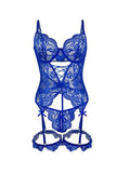 New Sexy Blue Lace Soft Steel Ring Cross Strap Garter Bodysuits Pure Desire Backless Deep V Suspenders Sleeveless Bodysuits Y7JW