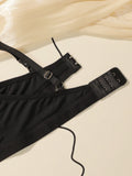 Fashionabl Black Girls' Suspender Bra Set Without Steel Support Double-Layer Inner Lining Underwear Sports Women Bra Set MR2668