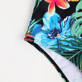 S - XL Floral Leaves Print Underwired Bra Cup Women Swimwear One Piece Swimsuit Female Monokini Bandeau Bathing Suit Swim Lady