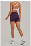 Summer Yoga Set 2Pcs Women's Tracksuit Back Cross Sports Bra Sportswear High Waist Butt-Lifting Fitness Pants Workout Top Suit