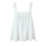 New Style Vacation Casual Lazy Style Pure White Simple Basic Lace Camisole Backless Deep V Suspenders Sleeveless Charming XNKI