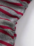 Women Elegant Summer Off One Shoulder Tops Striped Short Sleeve Loose Fit Basic T Shirts for Daily Wear