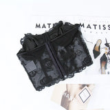 Phantasy Sexy Lace See through Crop Top Women Fashion Floral Embroidery Black Tank Top Night club Dress up 2026 Summer Outfit