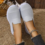 Lightweight Soft Sole Women Casual Shoes Summer Breathable Knit Slip On Sneakers Woman Anti Slip Comfort Walking Shoes Plus Size