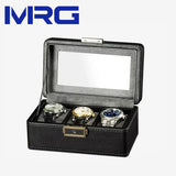 Jewelry Eyewear Organizer Travel-friendly Hard Leather 12-Slot Watch Storage Box with Velvet Watch Case Display Packaging
