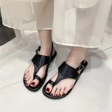 Women's Sandals 2026 Summer Fashion Casual Toe Flat Rubber Sole Buckle Beach Sandals