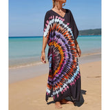 2026 New Colorful Kaftan Tunic Beach Dress Beach Wear Beachwear Beach Cover Up Cover-upsLoose Maxi Dress Female Women V4428