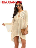Sexy Cover Up Bikini Women Swimsuit Cover-up Beach Bathing Suit Beach Wear Knitting Swimwear Mesh Beach Dress Tunic Robe