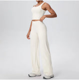 2PCS Yoga Set Women Tracksuit Nude Feeling Workout Sets Gym Clothes Push Up Fitness Running Sportswear Sport Straight tank suit