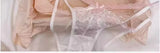 Japanese Lace Bra Set, Heart Pendant Purple Lingerie Sexy & Pure Small Chest Push Up Bralette, Fashion Outerwear Design Enhancer