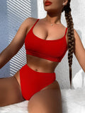 8 Colors Sexy Bikini Women Push Up Swimwear Swimsuit High Waist Solid Bikinis Set Bathing Suit Beach Bikini Female Bikinis Mujer