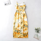 Foridol Waist Cut Out Criss Cross Sexy Summer Tie-dyed Midi Dress Ladies Elegant Beach Boho Slip Long Dress Sleeveless Sundress