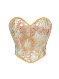 Women’s New European Style Corset, Breathable Hollow-out Lace Bustier, Double Layer Strapless Slimming Shapewear Top