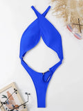 Tummy Cut Out Extreme Micro Thong Female Swimwear One Piece Swimsuit Women Cross Backless Monokini High Cut Bathing Suit Swim
