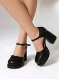 NASBAVI Platform Pumps Chunky Heel Ankle Strap Shoes 2025 Spring Summer Wedding Shoes Fashion Sexy Mary Janes Pumps Big Size 48
