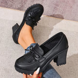 Black Pu Leather High Heel Loafers Women 2026 Autumn Plus Size 42 Slip On Platform Pumps Woman Super High Heels Oxford Shoes