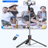 Roreta 1.7M Selfie Stick Wireless Tripod Stand with Bluetooth Remote Extendable Tripod for Mobile Phone Tlktok Live Streaming