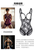 Erotic underwear for men, sexy purple pajamas, lace jumpsuit, open and easy to take off