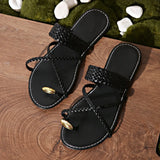 Fashion Gold Clip Toe Sandals Women Summer Flat Heels Beach Flip Flops Woman Plus Size 43 Lightweight Outdoor Slippers