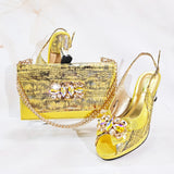 doershow Charming Shoes And Bag Matching Set With black Hot Selling Women Italian Shoes And Bag Set For Party Wedding!  HN1-1