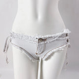 DEKA Women's Bandage Denim Bikini Set Summer New Jeans Shorts Swimwear Bra Beach Play and Bar Nightclub Swimsuit