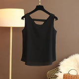 Star with The Same Halter Chiffon Vest Women's Loose Top Summer New Wear Outside with Sleeveless Short Bottom Shirt MOYISU L-5XL
