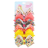 6 Pieces/Set JOJO Siwa Hair Bows Printed Unicorn JOJO Clip Handmade Hair Bow With Clip Hairgrips Hair Accessories