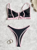 sexy patchwork mini bikinis sets two pieces swimsuit thong swimsuit Swimwear Biquini conjunto de bikini tankini beachwear