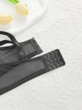Women's oversized underwear with half cup gathered anti sagging front buckle lace design suitable for plump women 90D-110D B2483