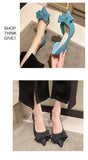 2026 New Thin Heels Pumps Women Blue Elegant Slip-On Party Shoes Woman Summer Pointed Toe Solid Color High Heels Shoes