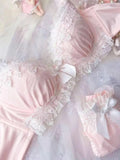 School! MOYISU Japanese Embroidery Bra Set Water Lace Thin Cup Push Up Small Chest Cute Bralette Top Teen Girls AU Summer Sale