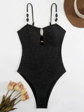 S - XL Glitter Sparkling One Piece Swimsuit Women Swimwear Female High Leg Cut Monokini Bather Bathing Suit Swim Beachwear
