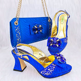 Doershow nice African Shoes And Bag Matching Set With gold Hot Selling Women Italian Shoes And Bag Set For Wedding HRF1-9