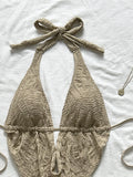 3PC with Skirt Wrinkled Halter Tankini Bikini Women Swimwear Female Swimsuit Three-pieces Bikini Set Bathing Suit Swim Beachwear