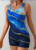 2026 Sporty Printed Slim Swimsuit Women One Piece Vintage Swimwear Female Sexy Bathers Bathing Swimming Swim Suit Beachwear XXL