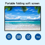 60-150 inch foldable, easy to clean, non perforated wall mounted projection screen, ironable white soft screen