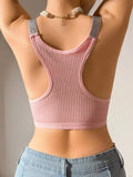 Sexy Sports Bras Fitness Women Underwear Yoga Crop Tank Top Ribbed Backless Lingerie Bras Comfortable Push Up Bralette Chic Vest