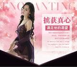 TJ large size see-through suspender sexy temptation lace nightgown temptation mesh pajamas