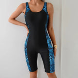 2025 New Women's Sports Monokini Swimwear Sexy Tie-dye Print Patchwork One Piece Swimsuit Beach Vacation Competitive Swimsuit