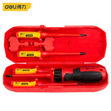 DELI Insulated Screwdriver Household Circuit Tool Insulated Isolated Current Electrician Cross Plate Screwdriver Edge Tool Kit