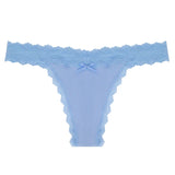 1pcs Low Waist Sexy Lace Elegant Lady thongs Underwear Solid Breathable Sexy Lingerie Floral Female Panty Bow Women's g-string