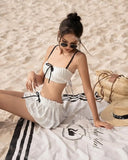 Thai swimsuit ins split bikini three piece set pure desire hot spring sweet swimsuit swimsuit