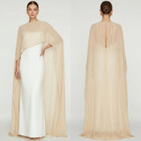 Women's Sheer Chiffon Cape Bat Sleeve Floor Length Shawl Elegant Cover Up Tops Party Evening Cape Blouse f